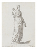 Album :femme debout, vue de trois quarts et tournée vers la droite, sur un socle; femme debout Lámina giclée por Jacques-Louis David