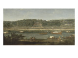 Vue de la Grande Cascade, des parterres et du château de Saint-Cloud prise de la Seine avant 1671 reproduction procédé giclée par der Meulen Adam Frans Van