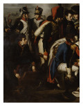 Le maréchal Lannes mortellement blessé près d'Essling le 22 mai 1809 (mort le 31 mai suivant) - Giclee-trykk av Albert-Paul Bourgeois Le maréchal Lannes mortellement blessé près d'Essling le 22 mai 1809 (mort le 31 mai suivant) - Giclee-trykk av Albert-Paul Bourgeois