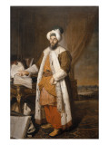Portrait en pied de Mehemet Saïd Pacha, Bey de Roumélie, Ambassadeur extraordinaire du Sultan reproduction procédé giclée par Joseph Aved