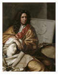 Jacques Buirette, sculpteur (1631-1699) - devant son morceau de réception à l'Académie en 1661: reproduction procédé giclée par Antoine Benoist