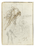 Album : Homme drapé à demi-allongé ; homme debout ; architecture ; figures reproduction procédé giclée par Antoine-Jean Gros