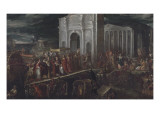Réception du duc d'Anjou à San Nicolo di Lido à Venise par le doge Moncenigo, lors de son voyage Reproduction procédé giclée par Andrea Michieli Vicentino