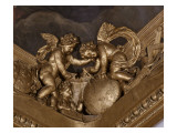 Vue intérieure grands appartements, salon des Nobles de la reine : écoinçon : 
