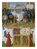 Suffrage  Saints du Livre d'Heures d'Etienne Chevalier : Saint Martin coupant un pan de son manteau Giclee Print by Jean Fouquet