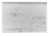 Copie d'après Lorenzo Maitani (Adam et Eve admonestés par Dieu après la faute, pilastre de la reproduction procédé giclée par Gustave Moreau