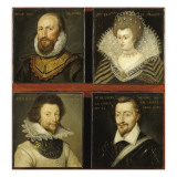 Quatre tableaux de la galerie de Saint-Germain-Beaupré : M. de Sully, Mme de Moret, M. de Lámina giclée