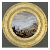 Assiette à dessert du "service à tableaux" de Joséphine : Golfe près de Naples. 1811-1812 Reproduction procédé giclée