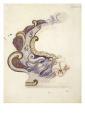 Modèle de coupe en faience en forme de monstre marin, dans un cartouche de Lámina giclée por Emile Gallé Modèle de coupe en faience en forme de monstre marin, dans un cartouche de Lámina giclée por Emile Gallé