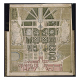 Recueil des "Plans des châteaux et parcs de Versailles, Trianon et Marly vers 1732" ; Relié aux Reproduction procédé giclée par Pierre Prieur