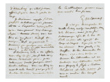 Lettre autographe signée Eugène Delacroix à P.A Berryer, le 2 Mars 1855 reproduction procédé giclée par Eugene Delacroix