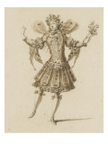 Zéphire tenant un bouquet de lfeurs reproduction procédé giclée