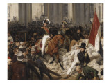 Louis-Philippe, duc d'Orléans, nommé lieutenant général du royaume, quitte à cheval le Palais Giclee Print by Horace Vernet