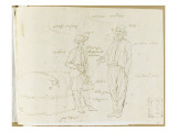 Album : Homme fumant une longue pipe, et un jeune homme près d'un ballot reproduction procédé giclée par Joseph Vernet