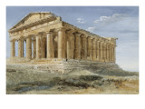 Sicile, de Malte, et de Lipari : Le Temple de la Concorde à Agrigente 1776-1777 reproduction procédé giclée par Jean-Pierre-Laurent Houel