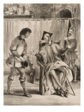 "Faust" de Goethe: Méphisto et l'écolier "Ce que vous avez de mieux à faire..."; 1828 reproduction procédé giclée par Eugene Delacroix