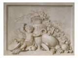 Grisaille en trompe-l'oeil imitant un bas-relief (d'une série de six), dessus de porte Lámina giclée por Piat Joseph Sauvage
