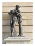 Façade du corps central sur les jardins: La Terrasse : statue : Silène portant Bacchus enfant, Giclee Print by Jean-Jacques Keller