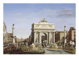 Visite de Napoléon Ier à Venise du 28 novembre au 8 décembre 1807: Entrée d Giclee-trykk av Giuseppe Borsato