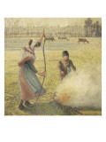 Young Peasant Fire, Frost, or the Burning of Fields Giclee Print by Camille Pissarro