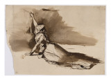 Femme se trainant à terre la main droite sur une rampe d'escalier, d'après "Jane Shore" de Giclee Print by Eugene Delacroix