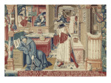 La Tenture de Saint Etienne, pièce VI : L'invention des reliques; scène 9 : Gamaliel ensevelit le Lámina giclée por Colijn de Coter