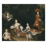 Madame de Montespan, le duc du Maine, le comte de Véxin, mademoiselle de Nantes et mademoiselle de Giclee Print by Pierre Mignard