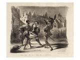 "Faust" de Goethe: Le duel de Faust et de Valentin avec Méphisto: "Pousse...: "; 1828 reproduction procédé giclée par Eugene Delacroix