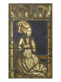 Jeune femme assise lisant, vitrail Lámina giclée