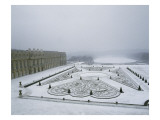 Vue du château de Versailles sous la neige côté parterre du Midi et de la p reproduction procédé giclée
