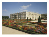 Vue extérieure : vue du château côté jardin, partie centrale, prise depuis  reproduction procédé giclée