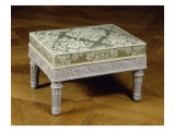 Tabouret de pied, faisant partie du mobilier livré en 1788 pour la chambre à coucher du Petit reproduction procédé giclée par Georges Jacob