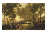 Visite de la reine Victoria au château d'Eu en 1843, déjeuner offert par Lo Reproduction procédé giclée par Karl Girardet