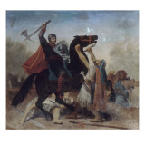 Tancrède de Hauteville, combattant sur le mont des Oliviers pendant le siège de Jérusalem par Reproduction procédé giclée par Emile Signol