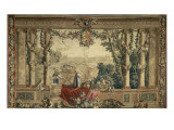 Les Maisons royales. Octobre, signe du Scorpion : promenade de Louis XIV en vue du château des reproduction procédé giclée par Brun Charles Le