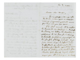 Lettre autographe signée Eugène Delacroix à P.A Berryer, le 2 Mars 1855 reproduction procédé giclée par Eugene Delacroix