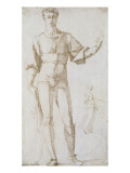 Jeune homme debout, de face et silhouette de femme de profil reproduction procédé giclée par Andrea Boscoli