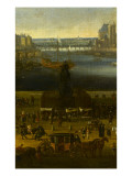 Vue perspective 4 de la Seine de Paris sur le palais du Louvre, depuis le Pont Neuf vers 1666 Giclee Print