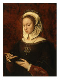 Jeune femme lisant un livre d'heures reproduction procédé giclée par Ambrosius Benson