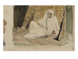 Jeune arabe dans son appartement ou Marocain en blanc ou Jeune chef marocain; 1832 Lámina giclée por Eugene Delacroix Jeune arabe dans son appartement ou Marocain en blanc ou Jeune chef marocain; 1832 Lámina giclée por Eugene Delacroix
