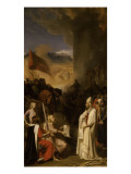 Le Pape Léon IX fait prisonnier par Umfroy et Robert Guiscard de Normandie qui lui dictent leurs Giclee Print by Adolphe Roger