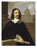 Jacques Lemercier, architecte (1590-1660) - représenté devant une vue de la chapelle de la reproduction procédé giclée par Philippe De Champaigne