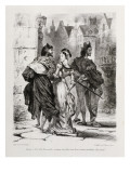 Faust de Goethe, livre ayant appartenu à Delacroix : Faust et Marguerite dans la ville, Mephisto à Giclee Print by Eugene Delacroix
