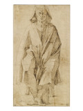 Homme assis sur un tabouret, vu de face, enveloppé d'un manteau à longs plis Giclee-trykk av Giovanni di Benedetto Bandini