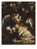 Le maréchal Lannes mortellement blessé près d'Essling le 22 mai 1809 (mort le 31 mai suivant) - Giclee-trykk av Albert-Paul Bourgeois Le maréchal Lannes mortellement blessé près d'Essling le 22 mai 1809 (mort le 31 mai suivant) - Giclee-trykk av Albert-Paul Bourgeois
