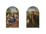 La Vierge et l'Enfant entourés de Saintes volet gauche :RF 309 ; Donateur présenté par Saint reproduction procédé giclée par Hans Memling