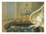 Portrait en pied vers 1723-1729 en grand manteau royal reproduction procédé giclée par Jean Baptiste Van Loo
