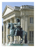 vue de statue équestre de Louis XIV dans la cour du château de Versailles (prise de vue dans les reproduction procédé giclée par Pierre Cartellier