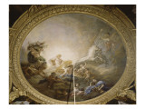Apollon sur son char tiré par quatre chevaux & accompagné par Charles de La Fosse; 1672 -1681 reproduction procédé giclée par Charles de La Fosse