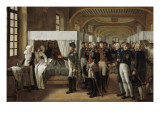 Napoléon Ier visitant l'infirmerie des Invalides, 11 février 1808, il est a Giclée-Druck von Alexandre Paul Joseph Veron